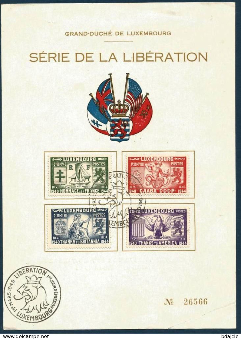 Série De La Libération - 1er Mars 1945 - YT 356 à 359 - Briefe U. Dokumente
