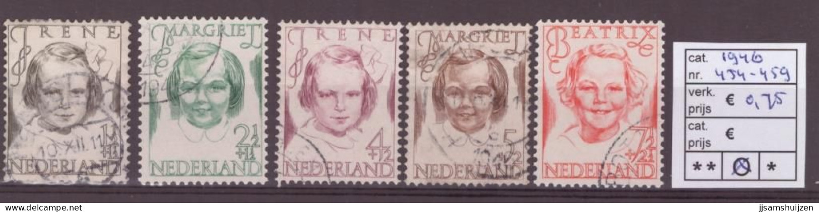 Netherlands Stamps Used 1946,  NVPH Number 454-459, See Scan For The Stamps - Gebruikt