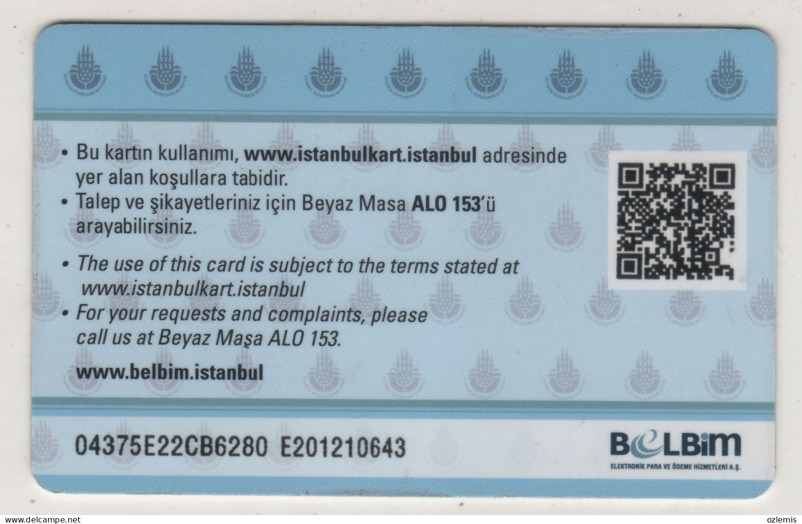 TURKEY,TURKEI,TURQUIE ,ISTANBUL,METRO, SUBWAY, BUS, PASSENGER FERRY, TRAM ,PLASTIC CARD - Sin Clasificación