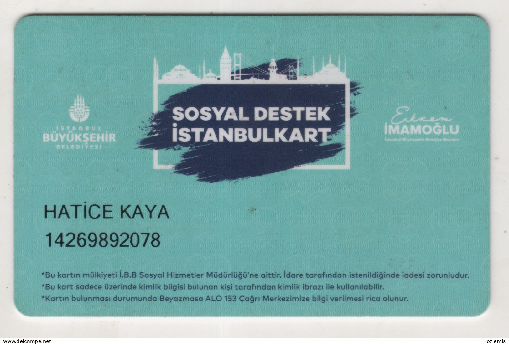 TURKEY,TURKEI,TURQUIE ,ISTANBUL,METRO, SUBWAY, BUS, PASSENGER FERRY, TRAM ,PLASTIC CARD - Zonder Classificatie