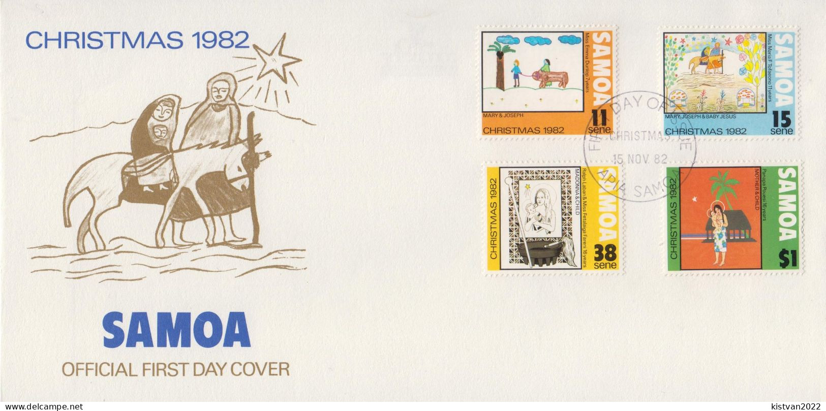 Samoa Set On FDC - Navidad