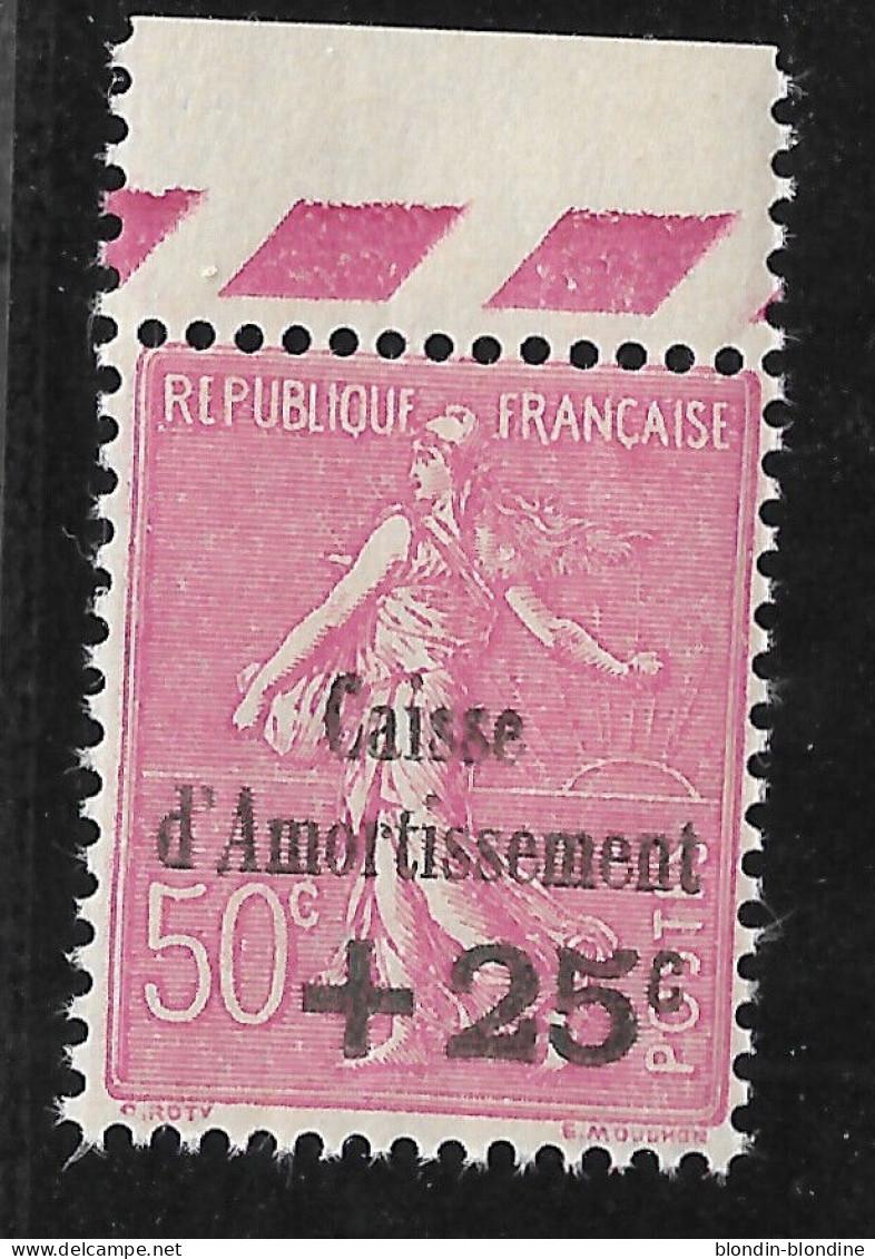 FRANCE YT 254 NEUF** TB CAISSE D'AMORTISSEMENT - 1927-31 Cassa Di Ammortamento