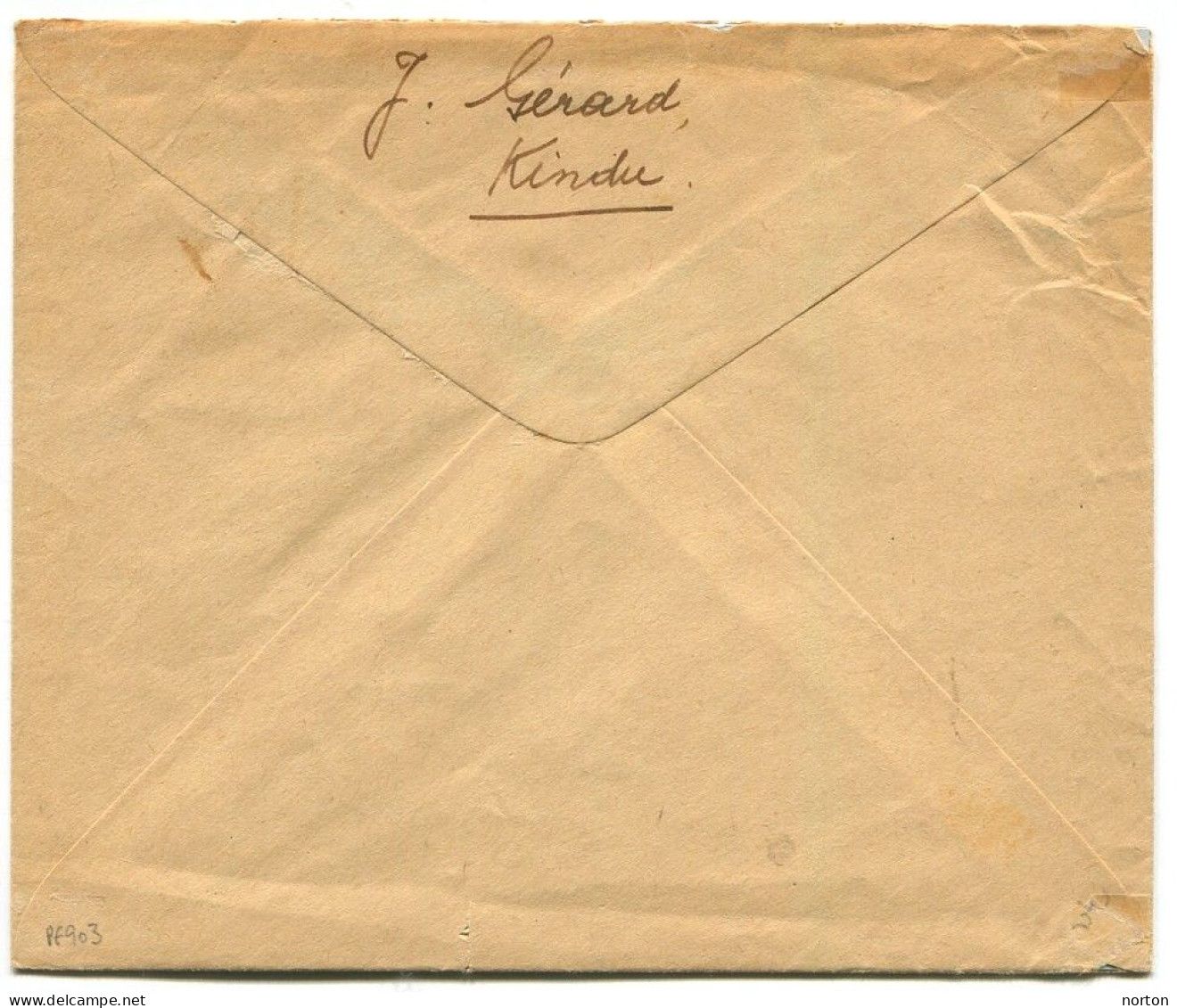 Congo Kindu-Port Empain Oblit. Keach 8B1 Sur C.O.B. 261 + 264 Sur Lettre Vers Bruxelles Le 31/10/1945 - Covers & Documents