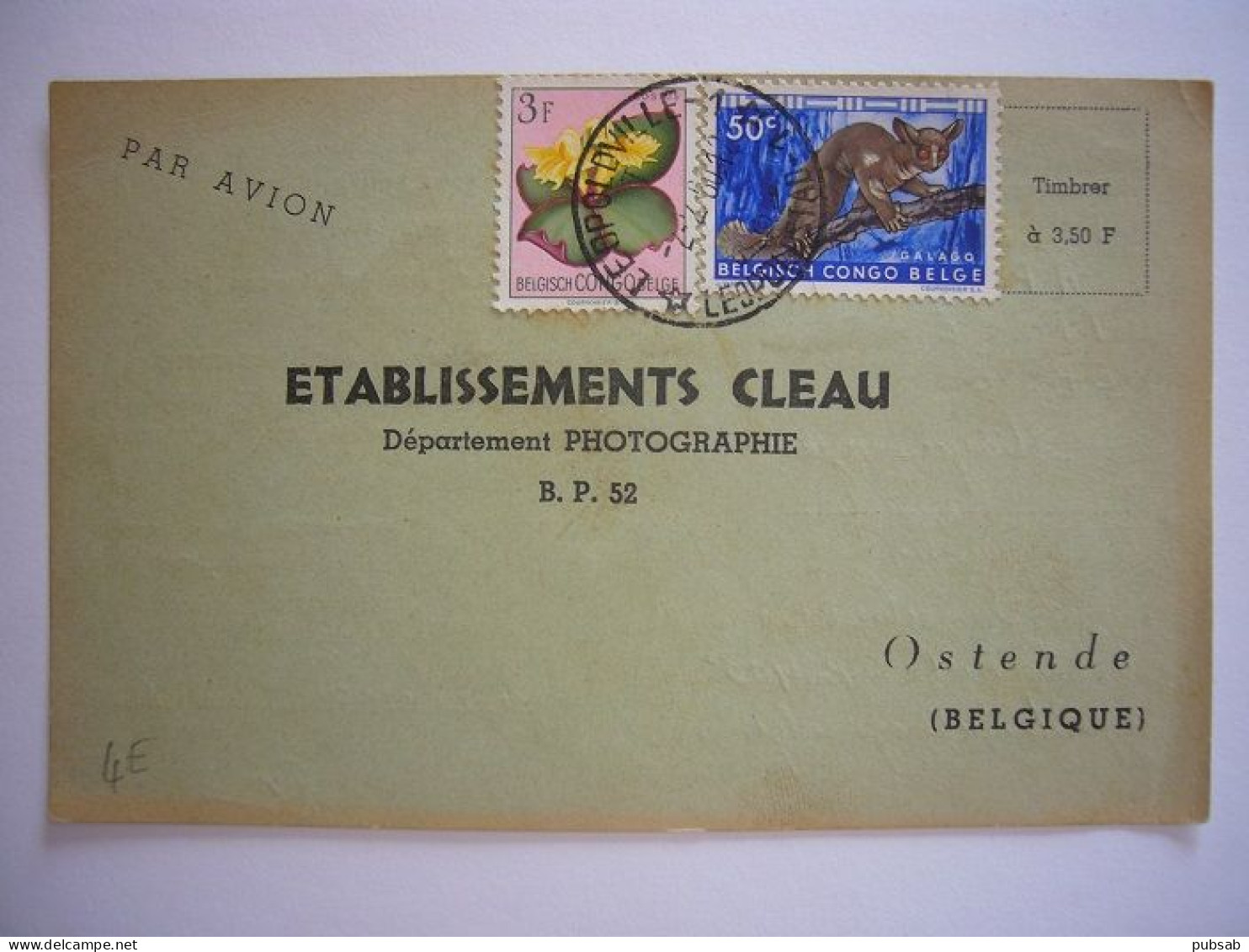 Avion / Airplane / Card From Leopoldville To Ostende / Feb 20,1960 - Lettres & Documents