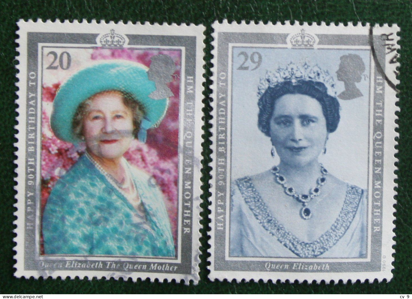 90th Birthday Of The Queen Mother (Mi 1275-1276) 1990 Used Gebruikt Oblitere ENGLAND GRANDE-BRETAGNE GB GREAT BRITAIN - Gebraucht