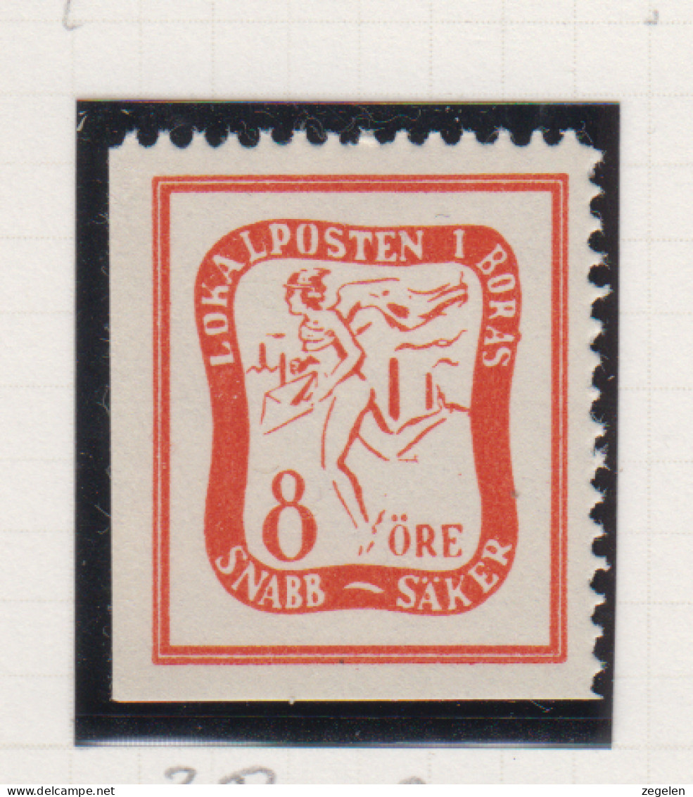 Zweden Lokale Zegel Cat. Facit Sverige 2000 Private Lokaalpost Boras 3 Links En Onder Opngetand - Local Post Stamps