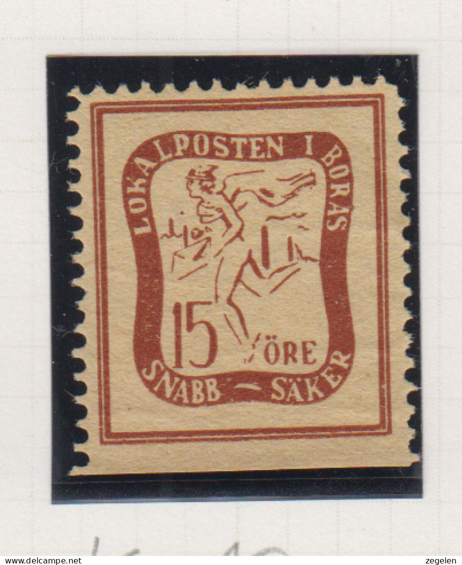 Zweden Lokale Zegel Cat. Facit Sverige 2000 Private Lokaalpost Boras 4; Onder Ongetand - Local Post Stamps