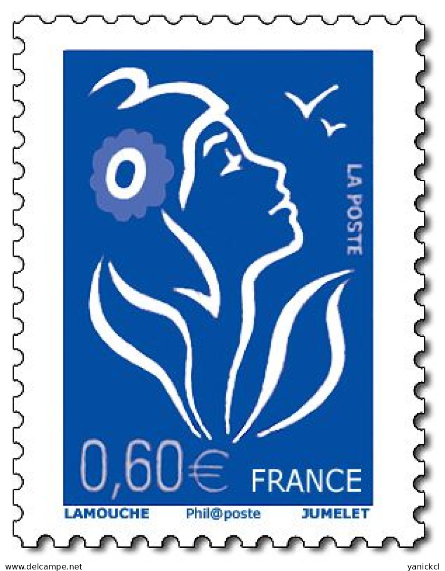 Marianne De Lamouche - 0,60 € - Bleu - Phil@poste - (2006) - Y & T N° 3966 ** - 2004-2008 Marianne Van Lamouche