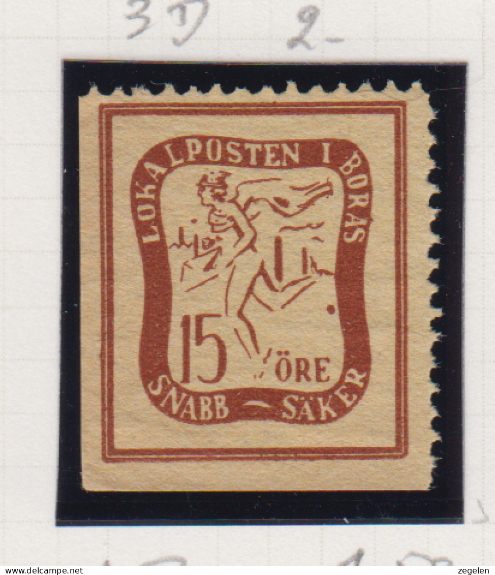 Zweden Lokale Zegel Cat. Facit Sverige 2000 Private Lokaalpost Boras 4; Links En Onder Ongetand - Local Post Stamps