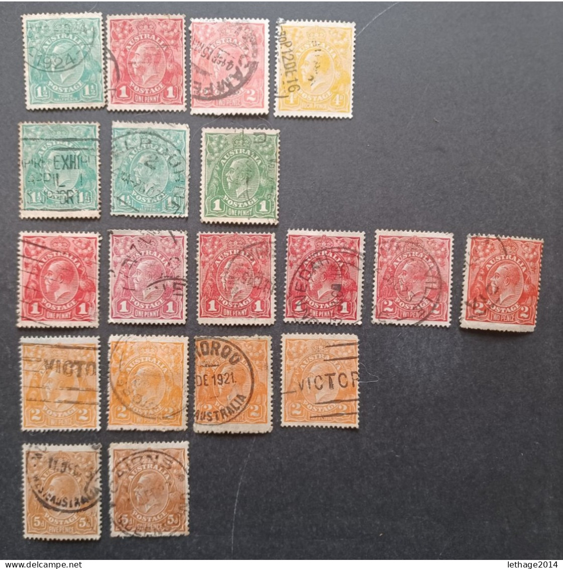 AUSTRALIA 1913 KANGOROO + KING GEORGE V + STOCK LOT MIX 33 SCANNERS MANY STAMPS FRAGMANT PERFIN - Collections