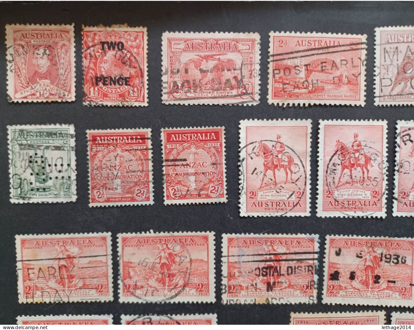 AUSTRALIA 1913 KANGOROO + KING GEORGE V + STOCK LOT MIX 33 SCANNERS MANY STAMPS FRAGMANT PERFIN