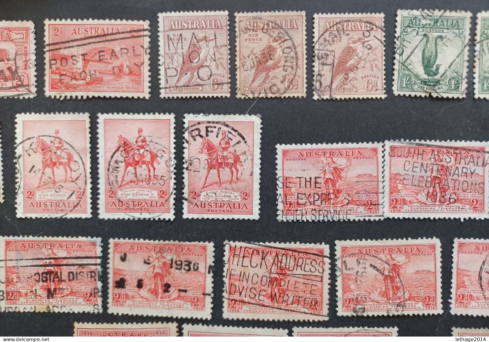 AUSTRALIA 1913 KANGOROO + KING GEORGE V + STOCK LOT MIX 33 SCANNERS MANY STAMPS FRAGMANT PERFIN