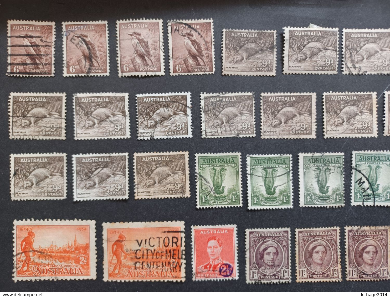 AUSTRALIA 1913 KANGOROO + KING GEORGE V + STOCK LOT MIX 33 SCANNERS MANY STAMPS FRAGMANT PERFIN