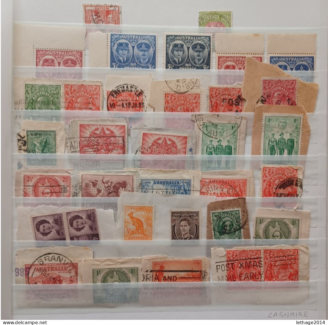 AUSTRALIA 1913 KANGOROO + KING GEORGE V + STOCK LOT MIX 33 SCANNERS MANY STAMPS FRAGMANT PERFIN