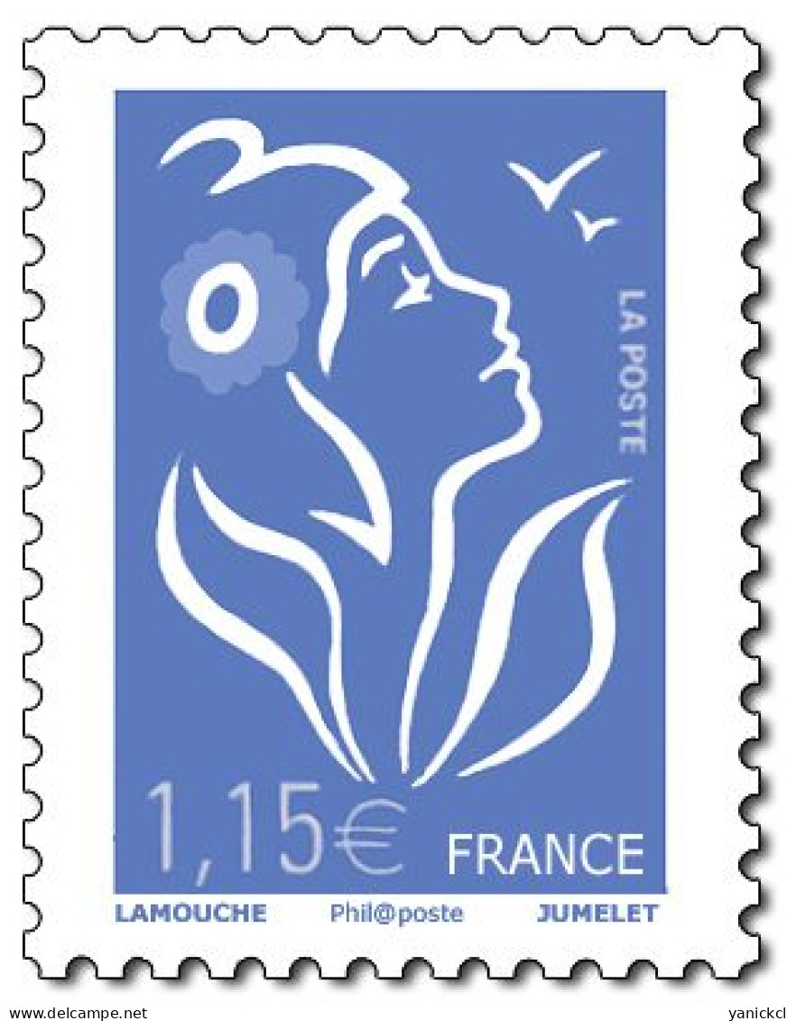 Marianne De Lamouche - 1,15 € - Bleu Ciel - Phil@poste - (2006) - Y & T N° 3970 ** - 2004-2008 Marianne (Lamouche)