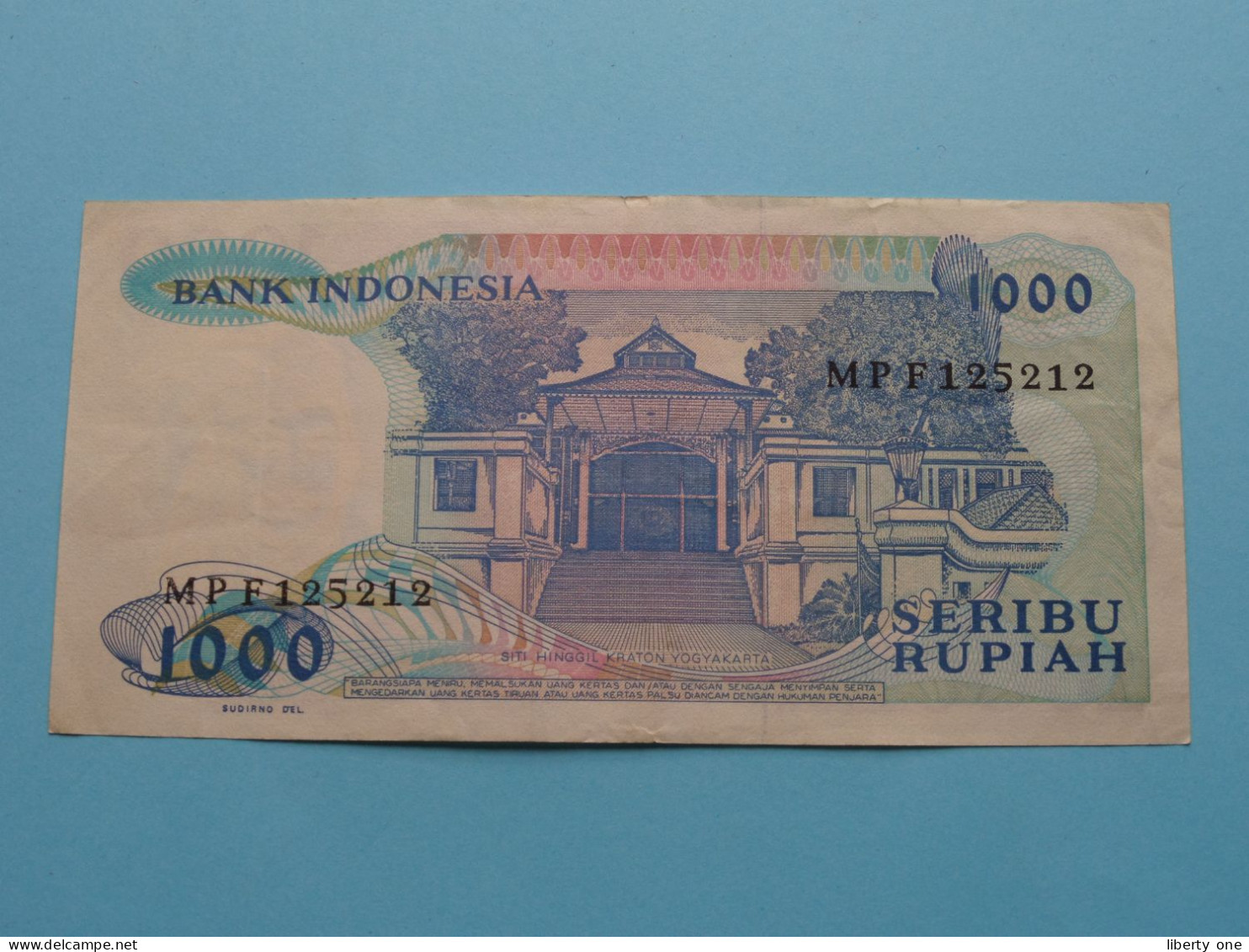 1000 Seribu Rupiah ( MPF125212 ) Bank Indonesia - 1987 ( For Grade, Please See SCANS ) Circulated ! - Indonesia