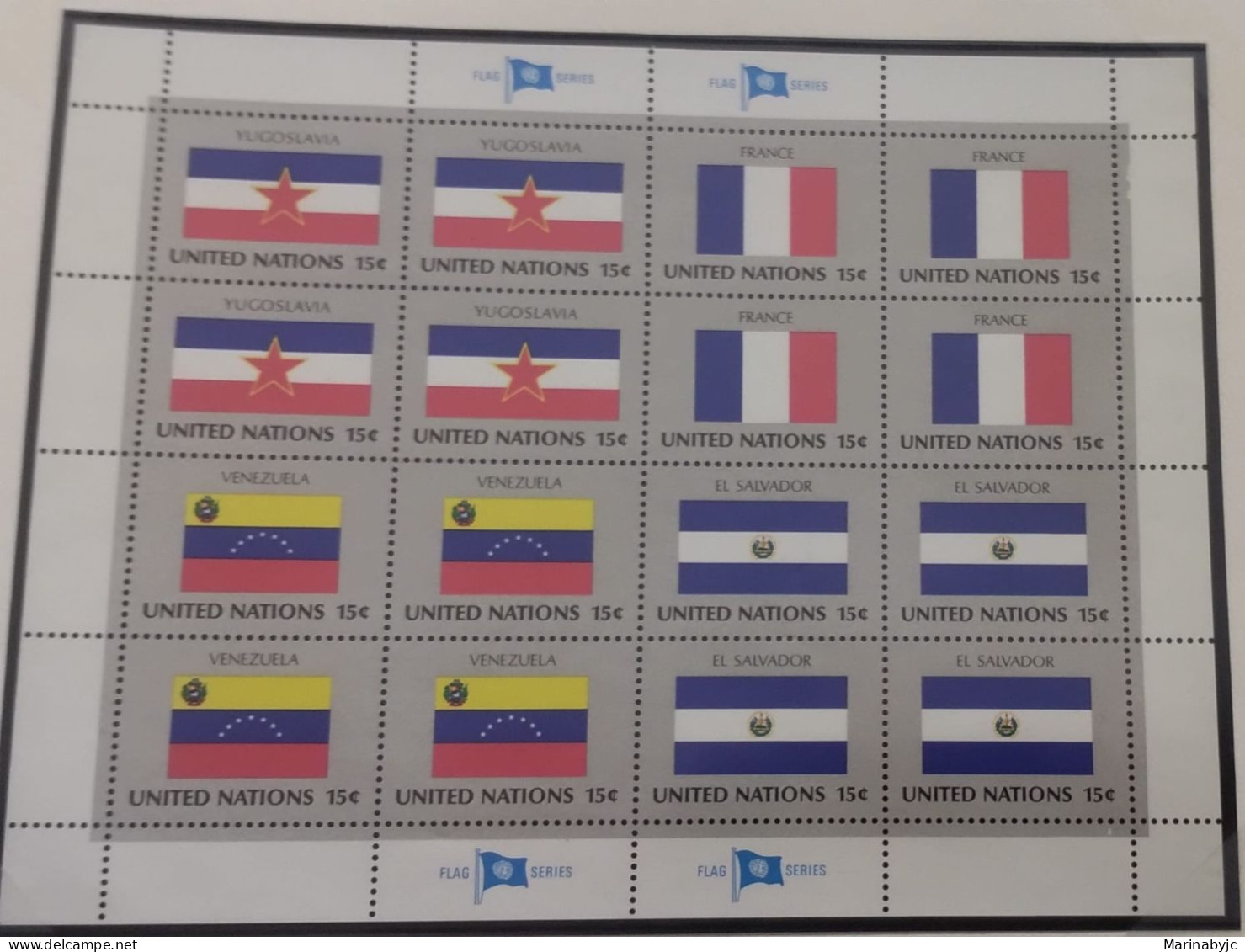 EL)1980 UNITED NATIONS, NATIONAL FLAG OF THE MEMBER COUNTRIES, YUGOSLAVIA, FRANCE, VENEZUELA, EL SALVADOR, UNICEF, MINIS - Ongebruikt