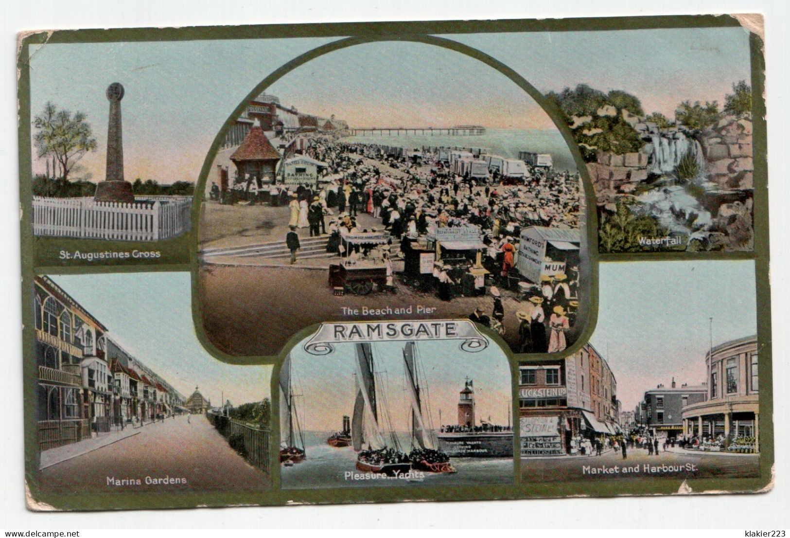 The Beach And Pier RAMSGATE. Marina Gardens. Market And Harbour St. Jahr 1912 - Ramsgate