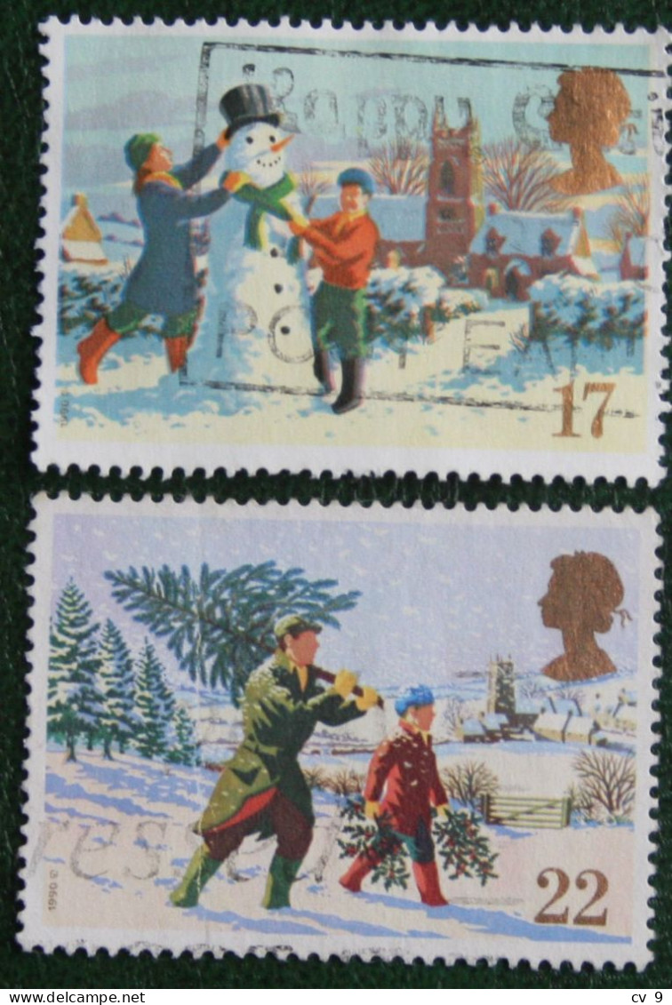 Natale Weihnachten Xmas Noel (Mi 1300-1301) 1990 Used Gebruikt Oblitere ENGLAND GRANDE-BRETAGNE GB GREAT BRITAIN - Usati