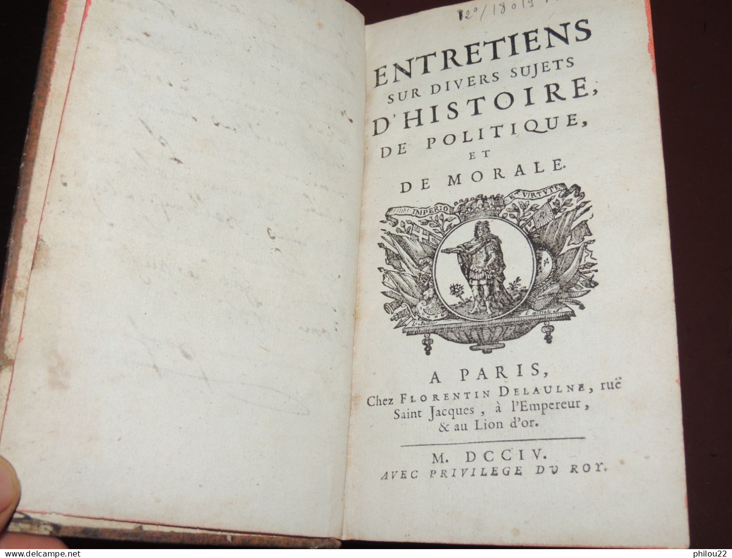 Nicolas De Campion - Entretiens Sur Divers Sujets D'histoire...  1704 - 1701-1800