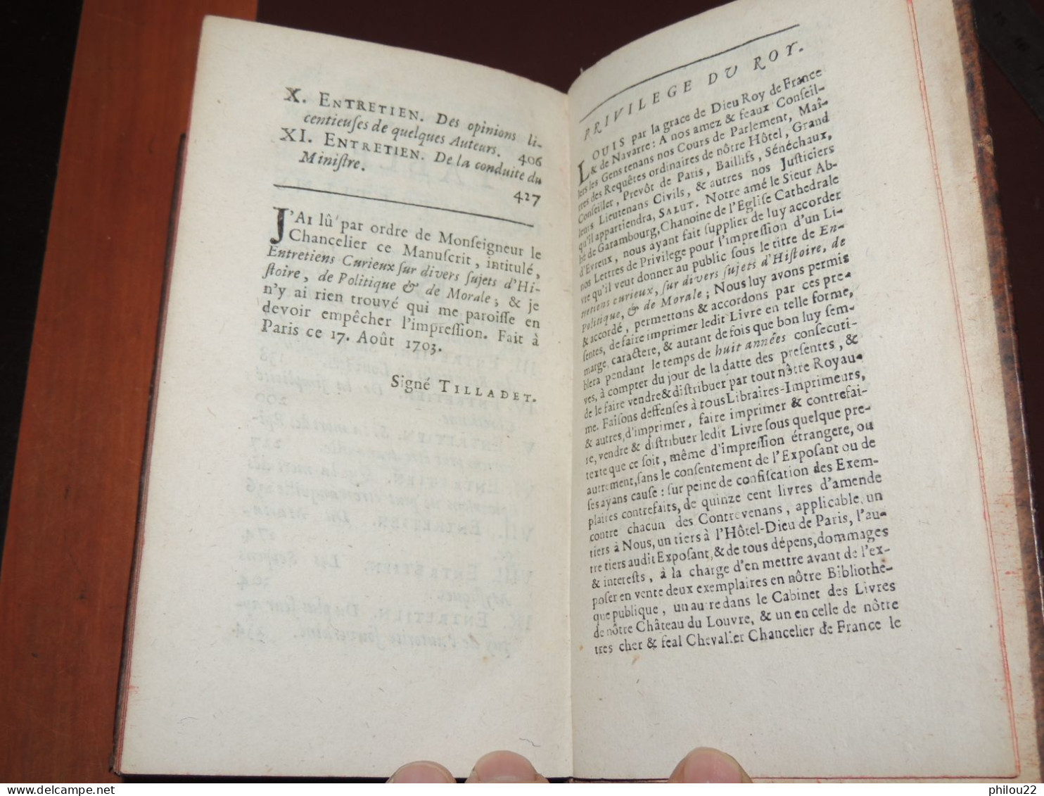 Nicolas de Campion - Entretiens sur divers sujets d'histoire...  1704