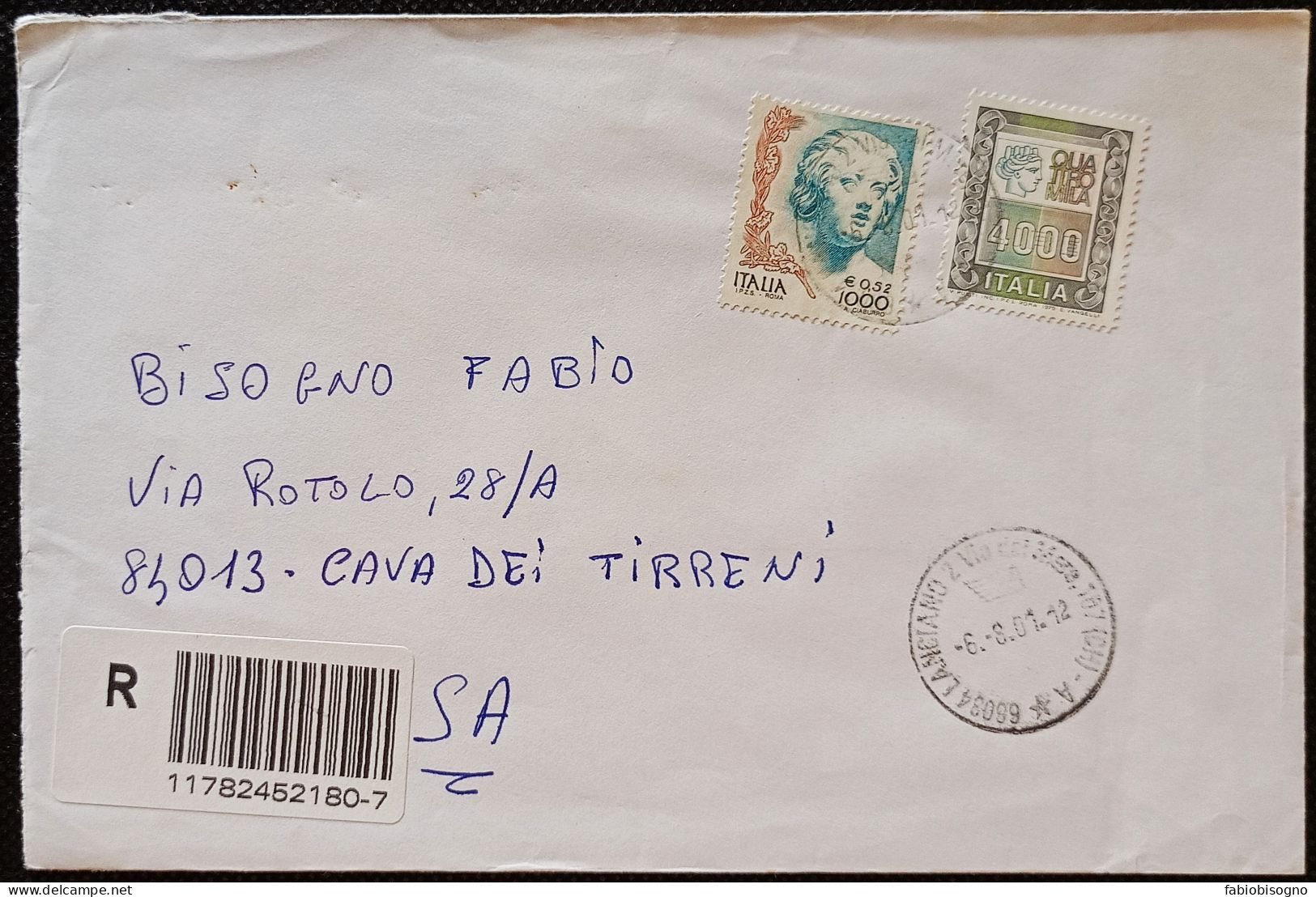 Lanciano 6.8.2001 Alto Valore L.4000  Donne L.1000/Eur.0,52 - 2001-10: Poststempel