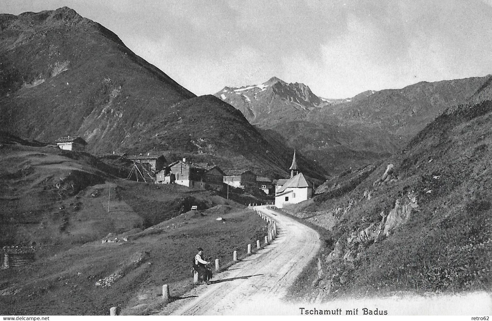 TSCHAMUTT / SEDRUN ► Alte Oberalp-Passstrasse Bei Tschamutt Ca.1910 - Tujetsch