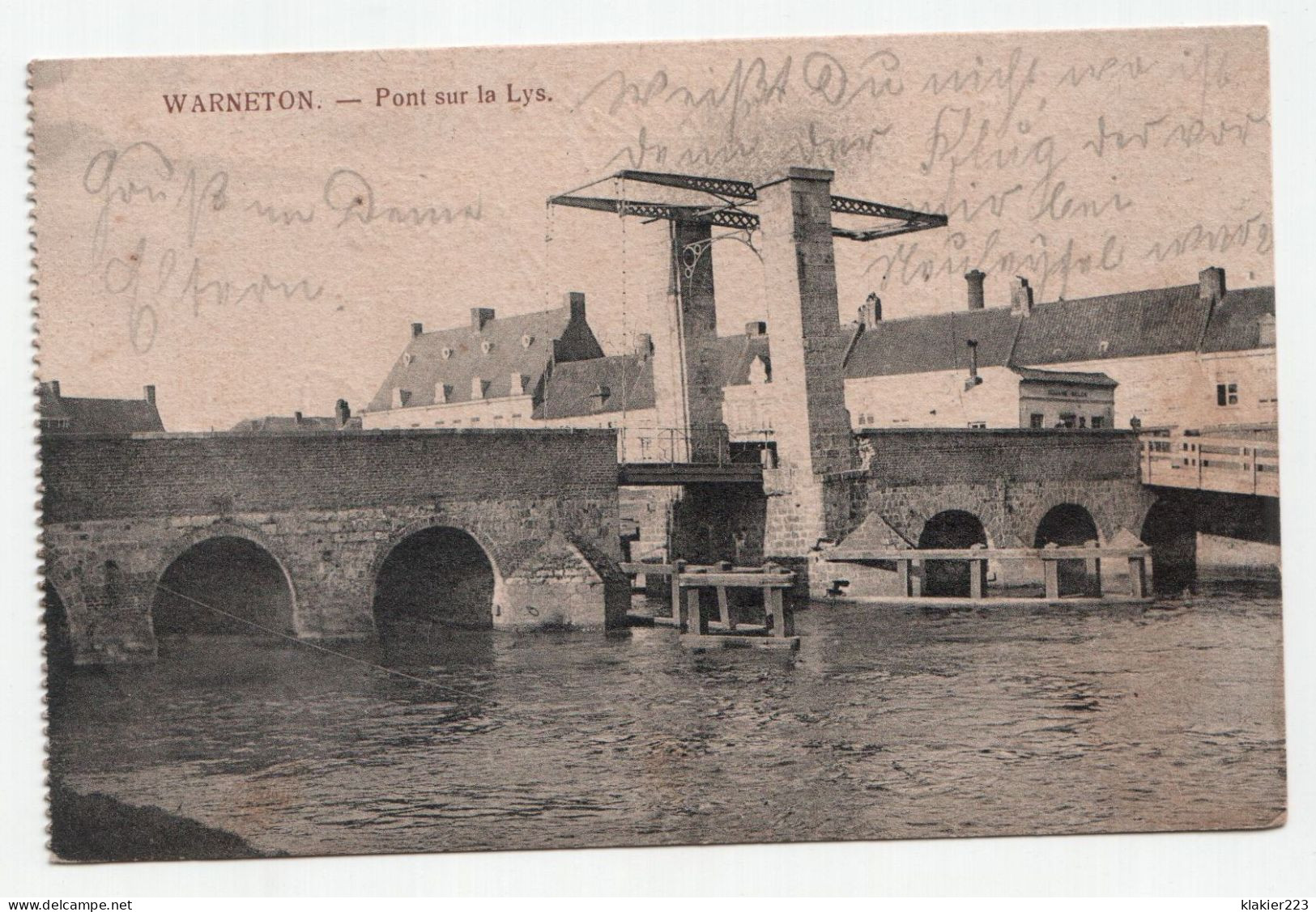 Warneton. - Pont Sur La Lys. Alte Ansichtskarte // Feldpost - Komen-Waasten