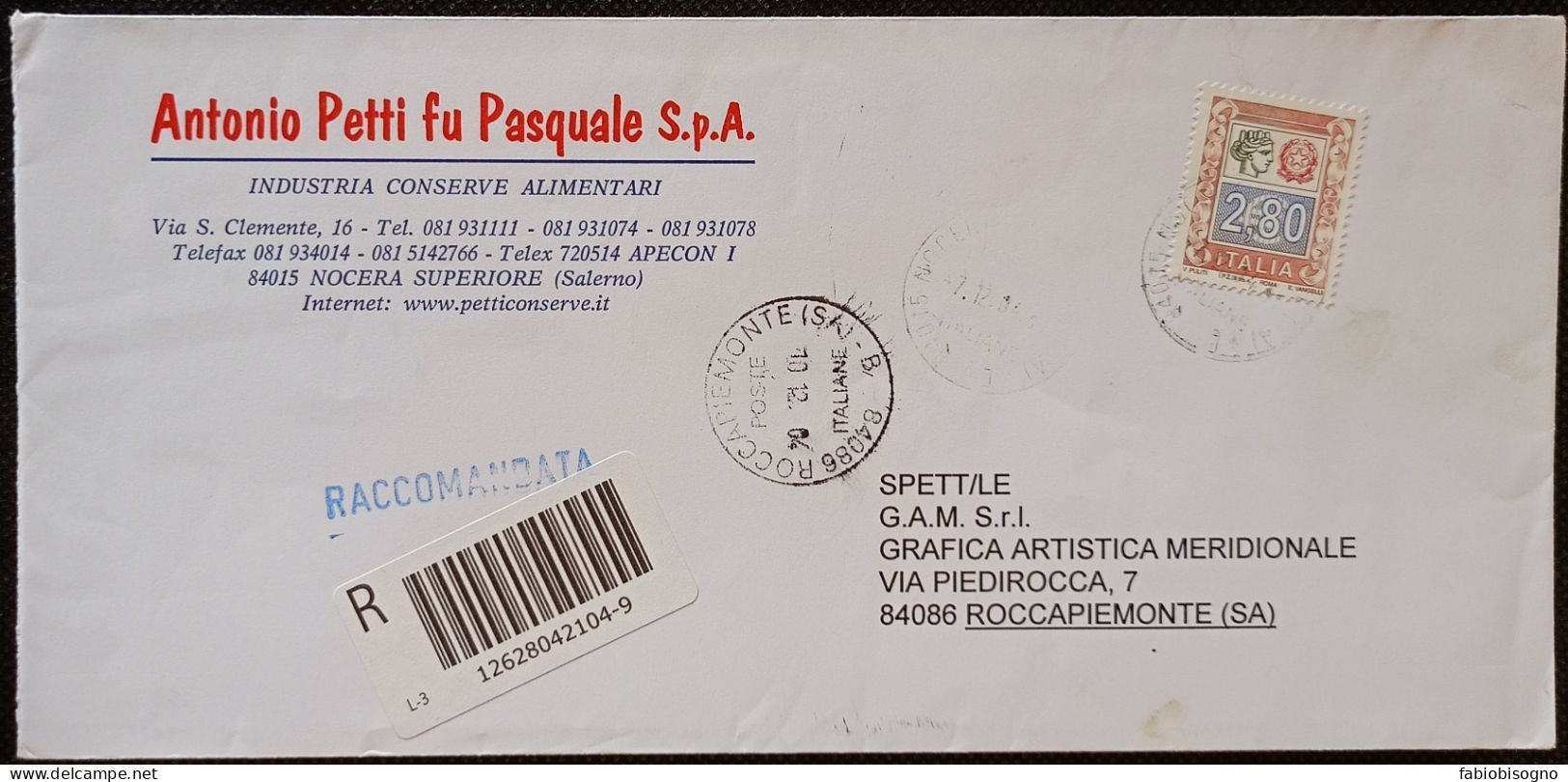 Nocera Superiore 7.12.2004   Alto Valore Eur. 2,80 - 2001-10: Poststempel