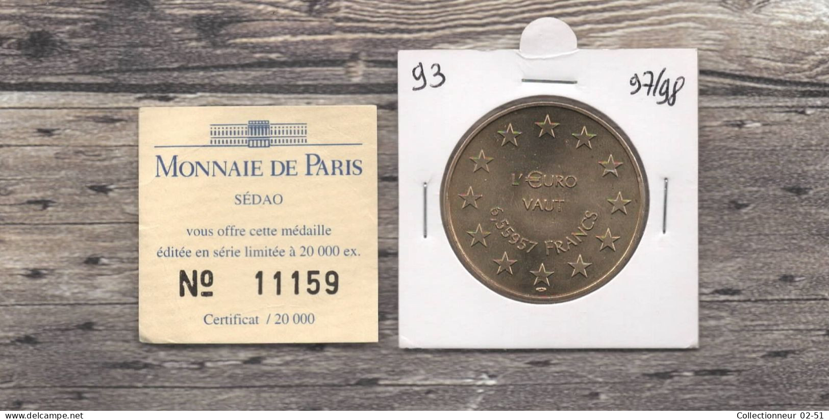 Monnaie De Paris : L'€uro Vaut 6,55957 - 1998 - Non Datati