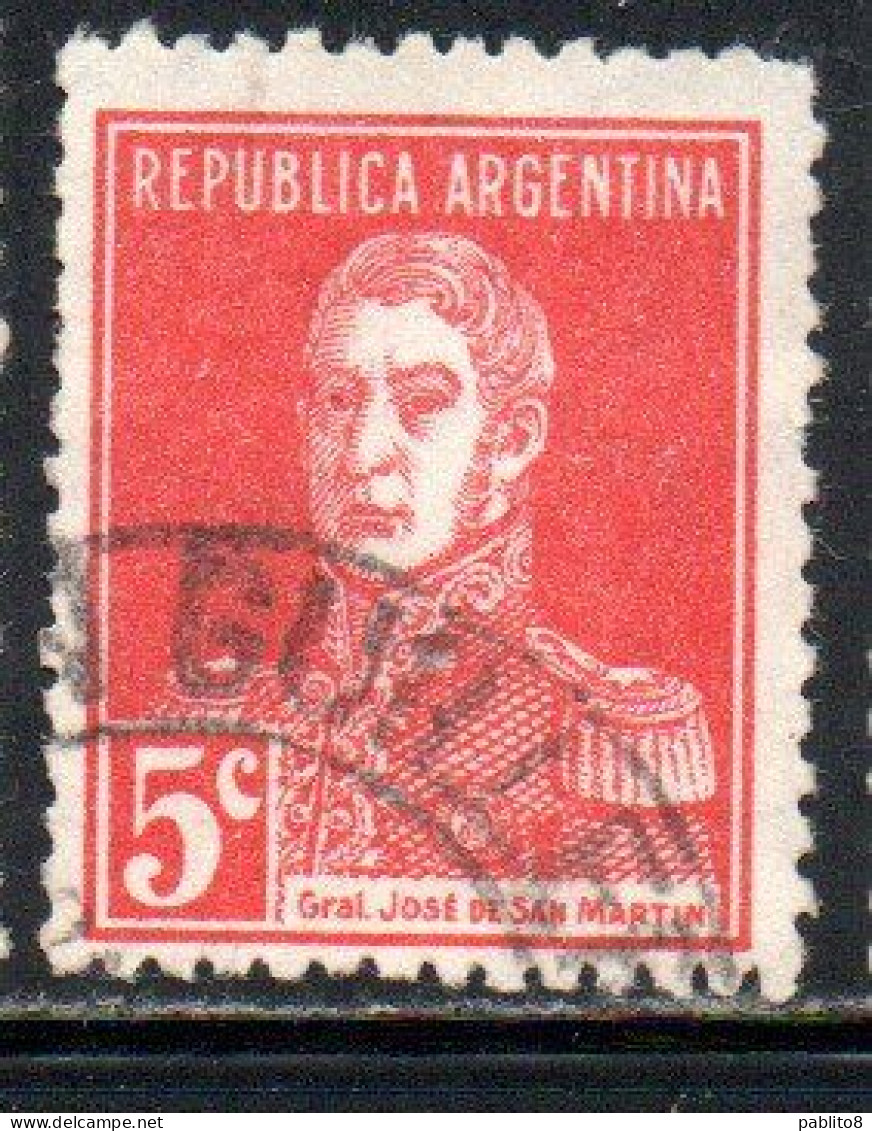 ARGENTINA 1927 1930 JOSE DE SAN MARTIN 5c USED USADO OBLITERE' - Gebraucht