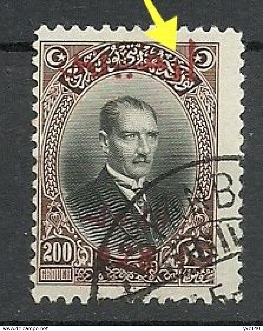 Turkey; 1928 Smyrna 2nd Exhibition 200 K. "(Z) Letter Of Izmir Without Dot" ERROR - Oblitérés
