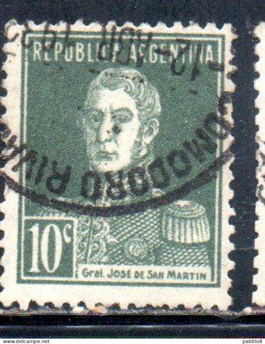 ARGENTINA 1927 1930 JOSE DE SAN MARTIN 10c USED USADO OBLITERE' - Gebraucht