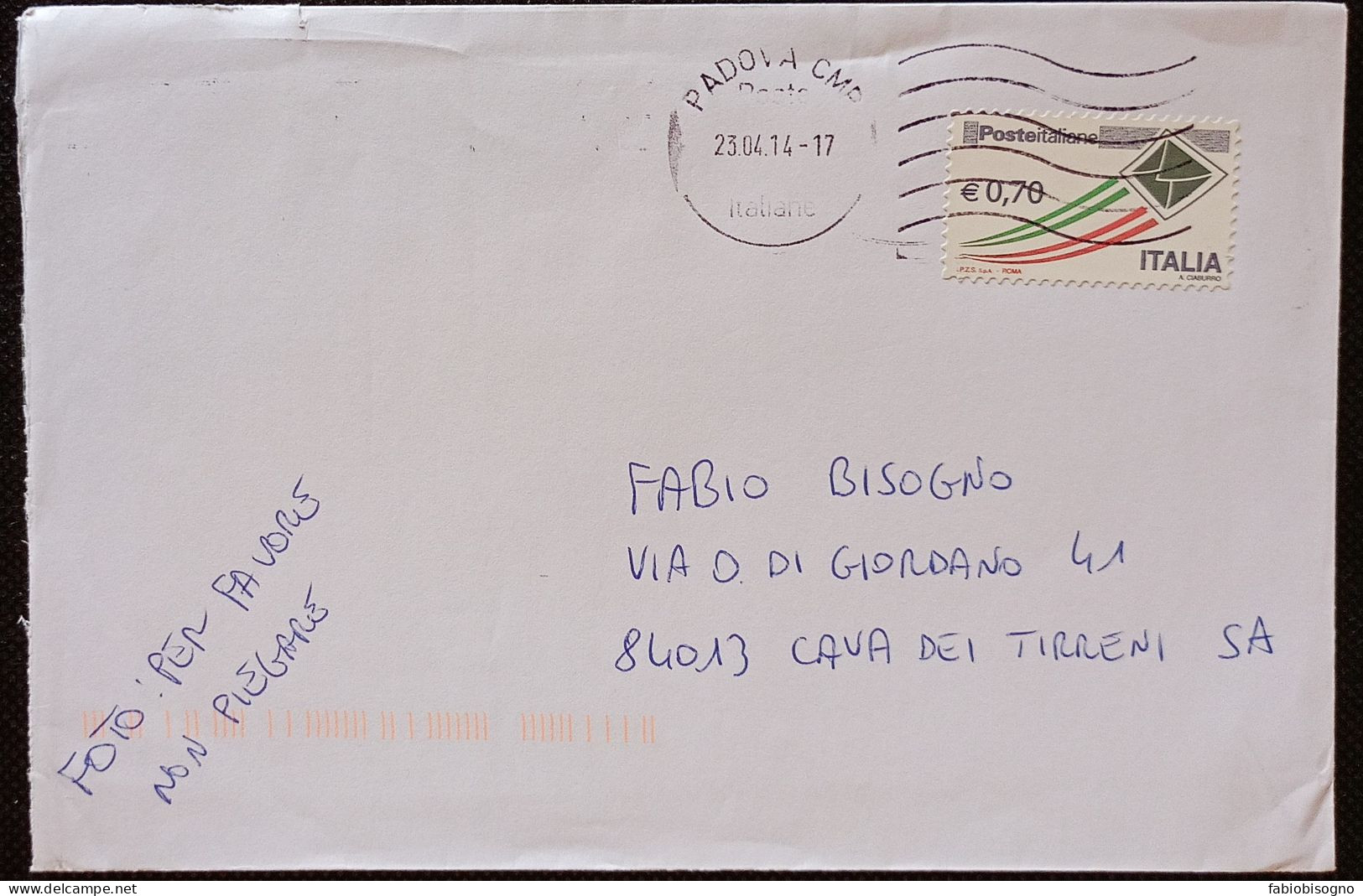 Padova 23.4.2014   Busta Eur. 0,70 - 2011-20: Storia Postale