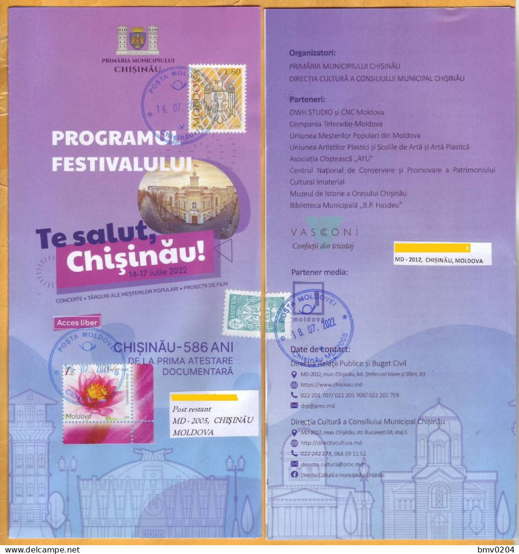 2022  Moldova  Program Of The Festival "Greetings To You, Chisinau", 586 Years Of The City. - Programmes