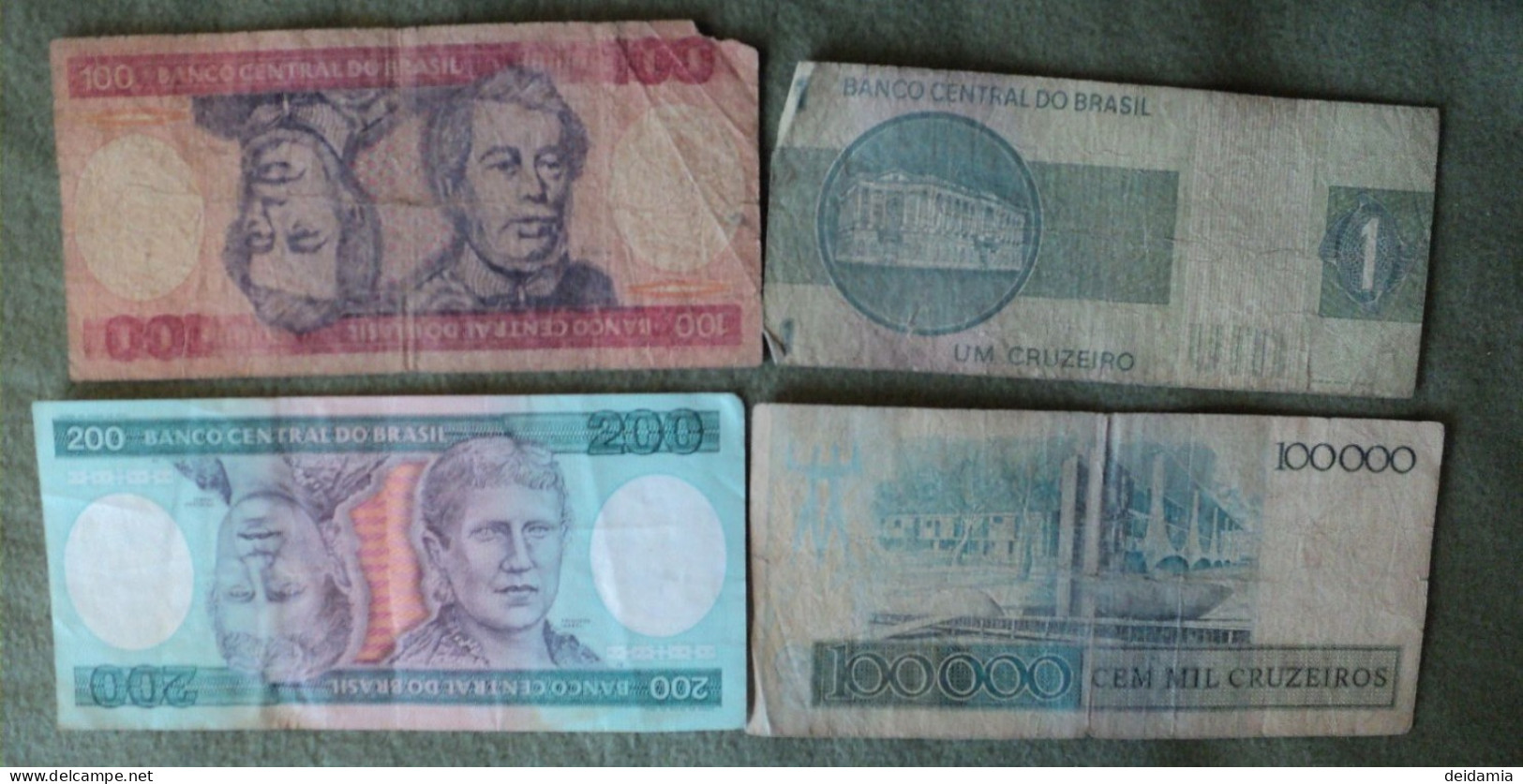 BRESIL. LOT DE 4 BILLETS DE BANQUE DIFFERENTS. 1975 / 1985 - Brasilien