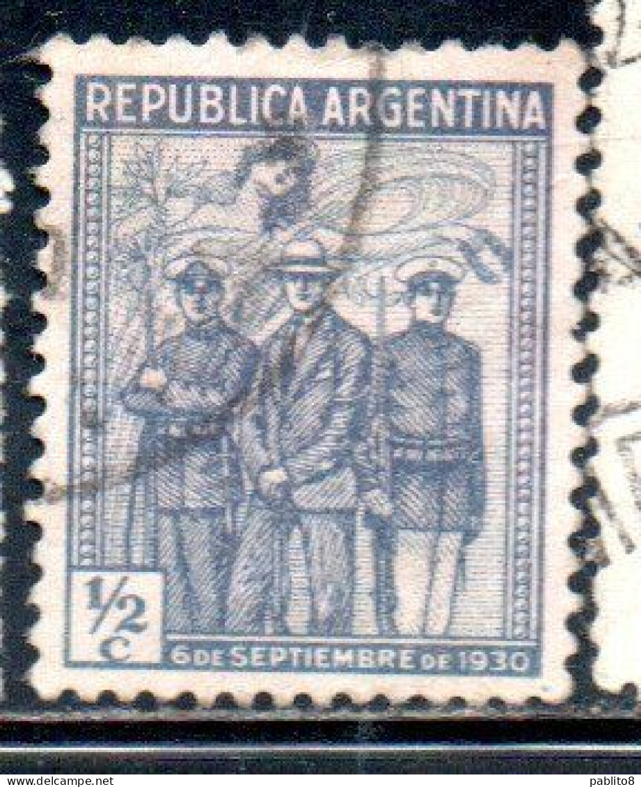 ARGENTINA 1930 REVOLUTION SPIRIT OF VICTORY ATTENDING INSURGENS 1/2c USED USADO OBLITERE' - Oblitérés