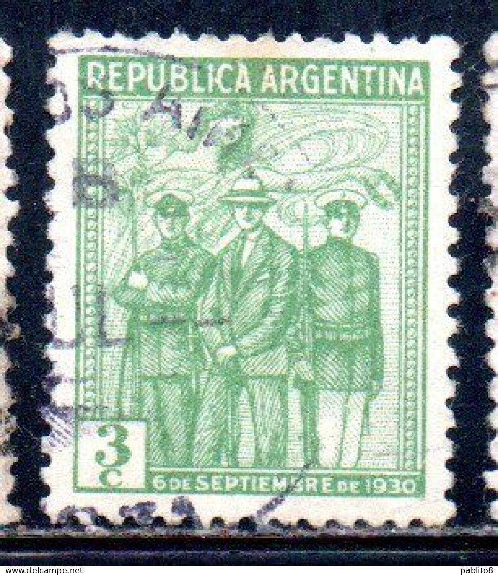 ARGENTINA 1930 REVOLUTION SPIRIT OF VICTORY ATTENDING INSURGENS 3c USED USADO OBLITERE' - Gebraucht