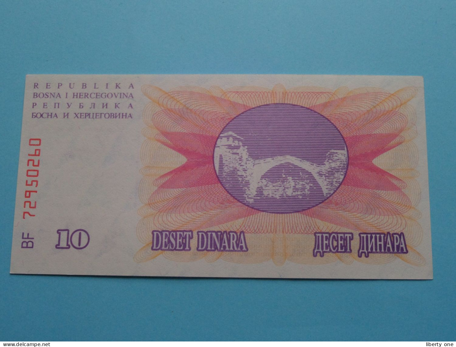 10 Dinara ( BF 72950260 ) BOSNIA 1992 ( For Grade, Please See Photo ) UNC ! - Bosnie-Herzegovine