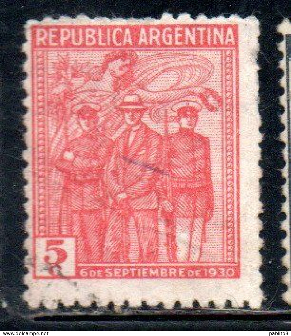 ARGENTINA 1930 REVOLUTION SPIRIT OF VICTORY ATTENDING INSURGENS 5c USED USADO OBLITERE' - Usados