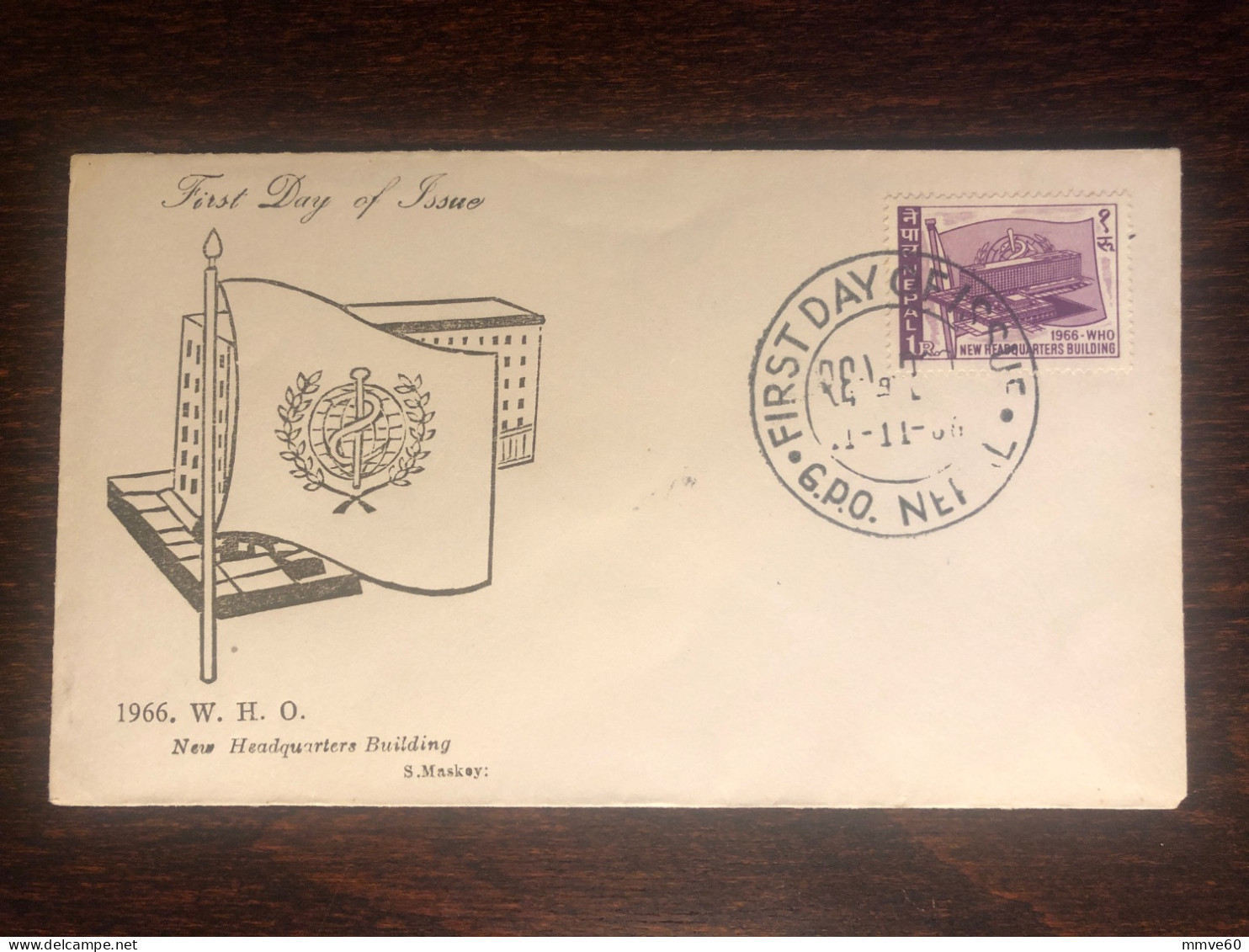 NEPAL FDC COVER 1966 YEAR WHO HEALTH MEDICINE STAMPS - Népal