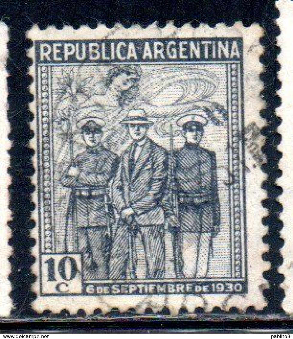 ARGENTINA 1930 REVOLUTION SPIRIT OF VICTORY ATTENDING INSURGENS 10c USED USADO OBLITERE' - Gebraucht