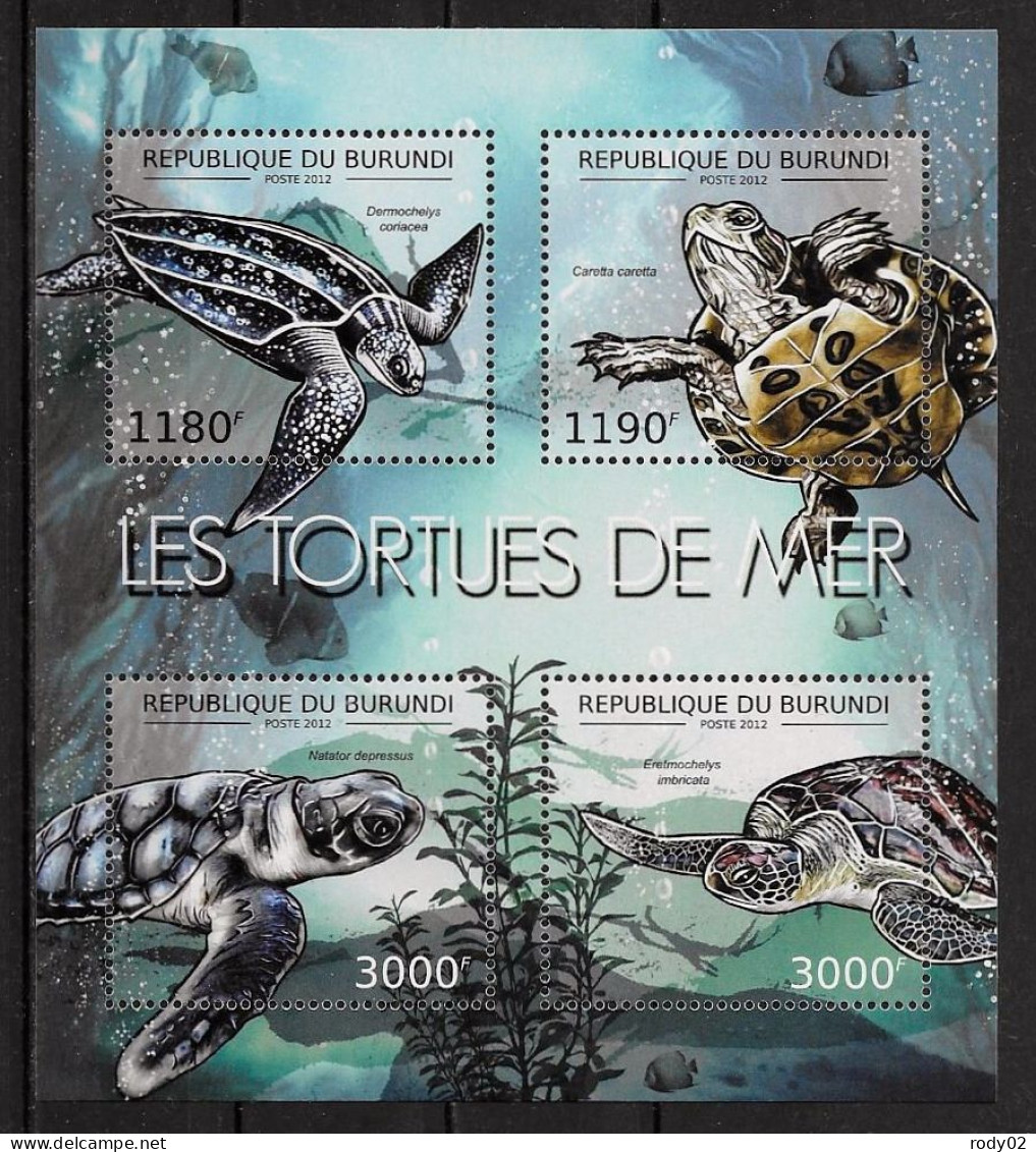 BURUNDI - TORTUES DE MER - N° 1790 A 1793 ET BF 287 - NEUF** MNH - Turtles