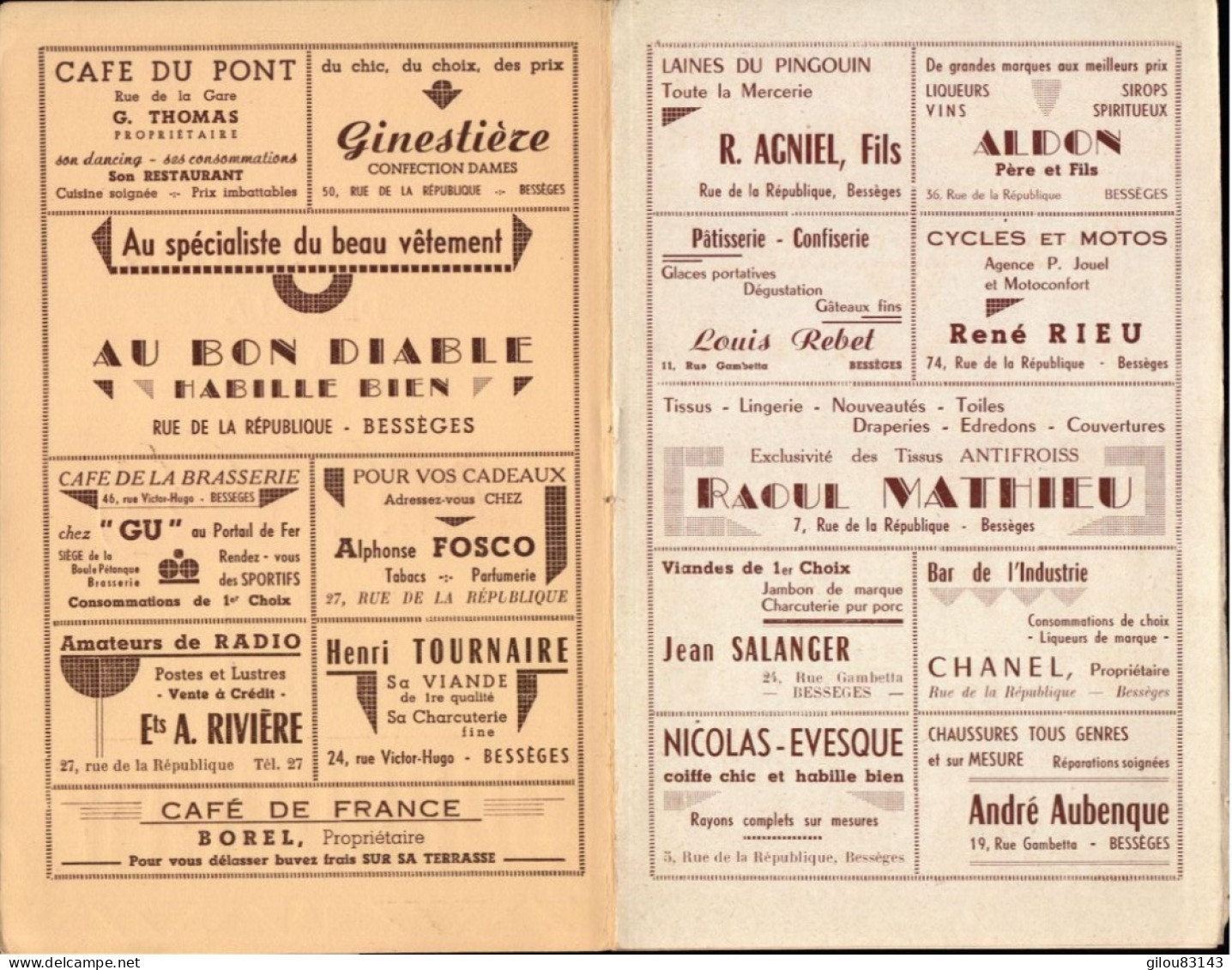 Bessèges ( Gard ) Groupe Artistique Et Musical De Bessèges, Programme, Operette, Representation - Programmes