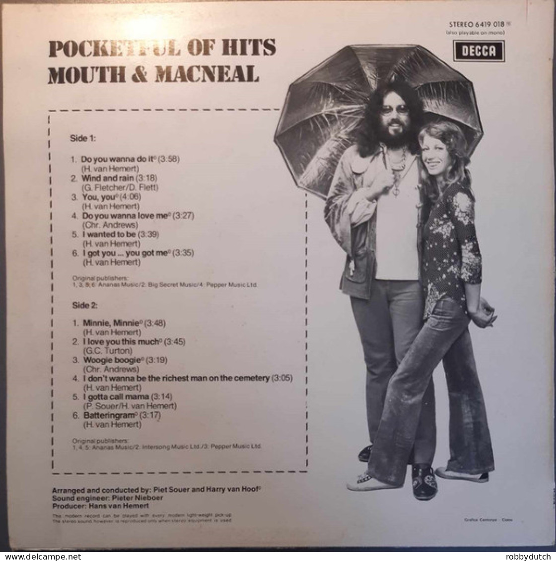 * LP *  MOUTH & MACNEAL - POCKETFUL OF HITS (Holland 1973 EX-!!) - Disco, Pop