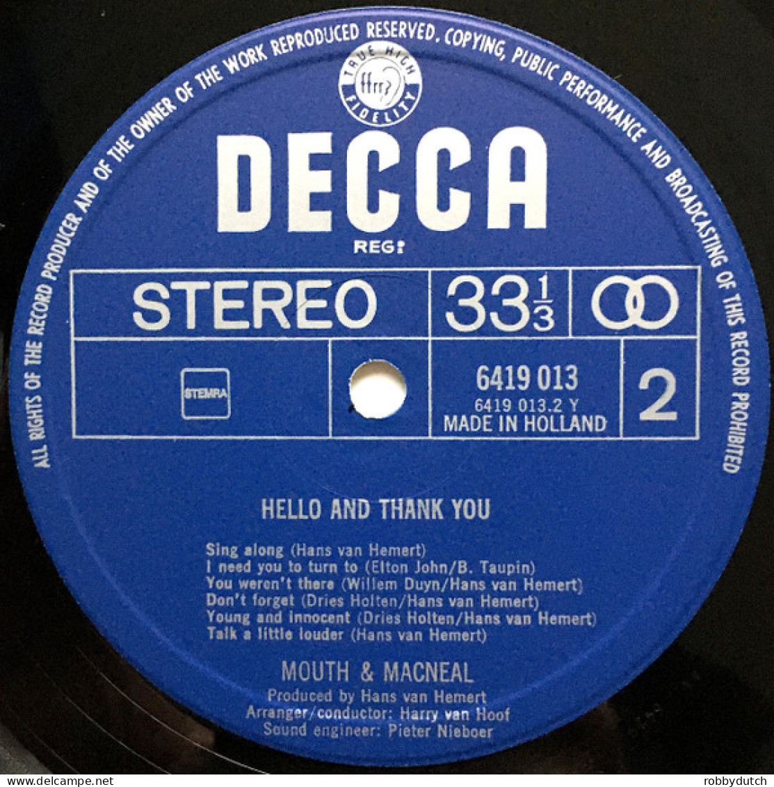 * LP *  MOUTH & MACNEAL - HELLO AND THANK YOU (Holland 1972 EX-) - Disco & Pop