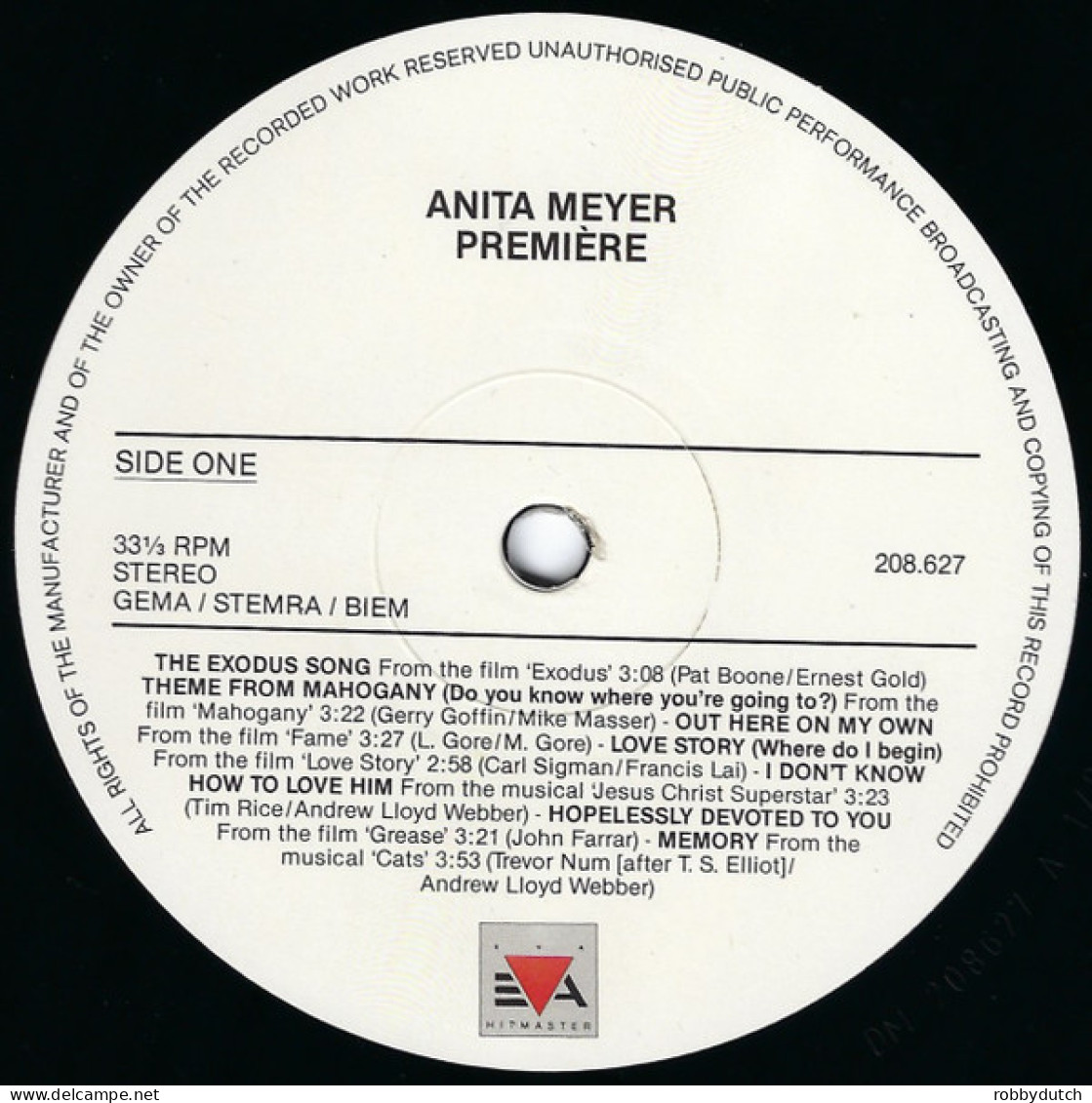 * LP *  ANITA MEYER - PREMIÈRE (Europe 1987 EX-) - Filmmuziek