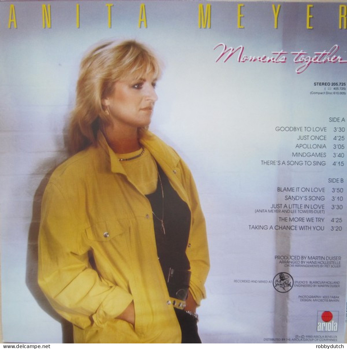 * LP *  ANITA MEYER - MOMENTS TOGETHER (Europe 1983 EX) - Disco & Pop