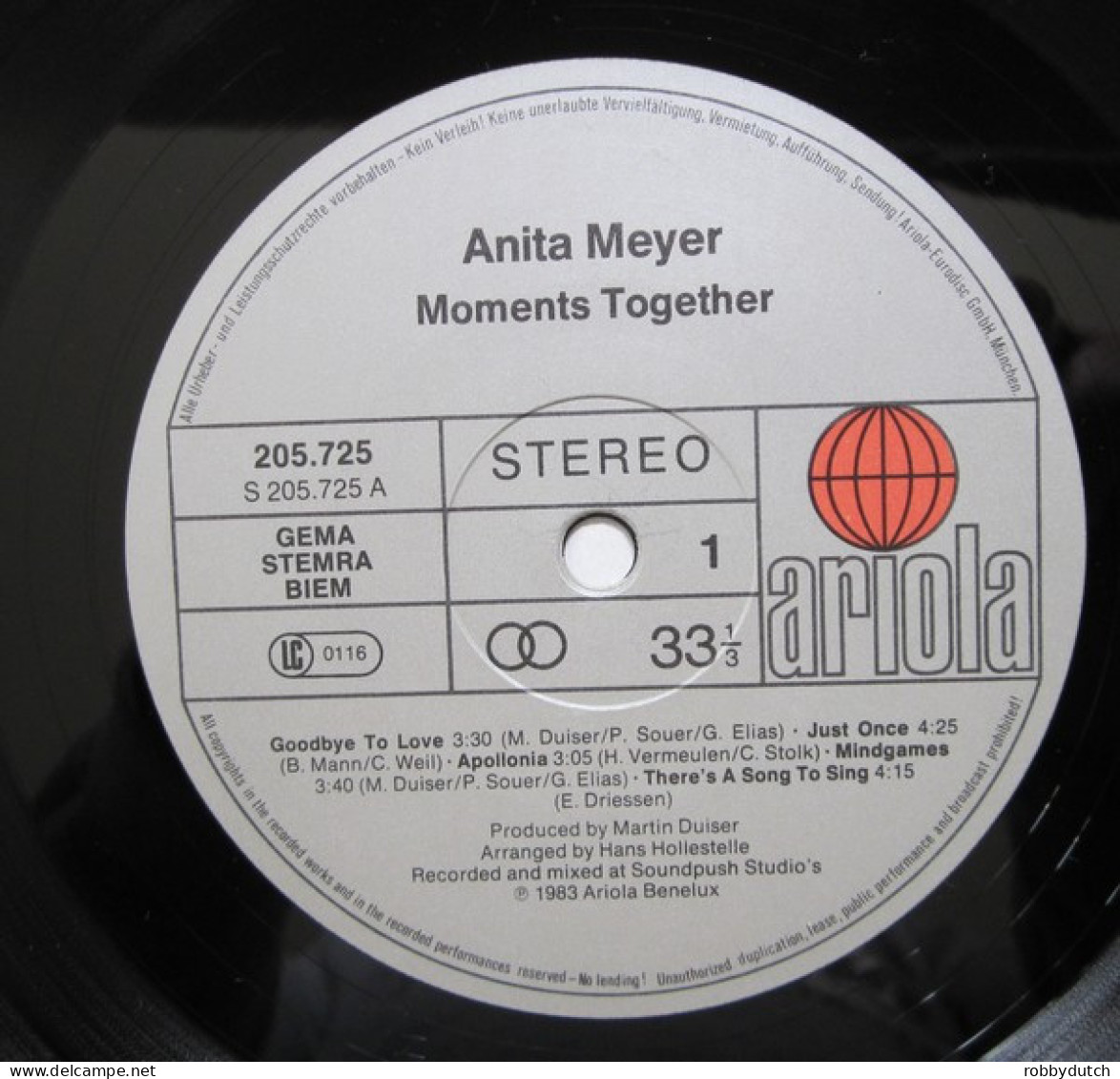 * LP *  ANITA MEYER - MOMENTS TOGETHER (Europe 1983 EX) - Disco & Pop