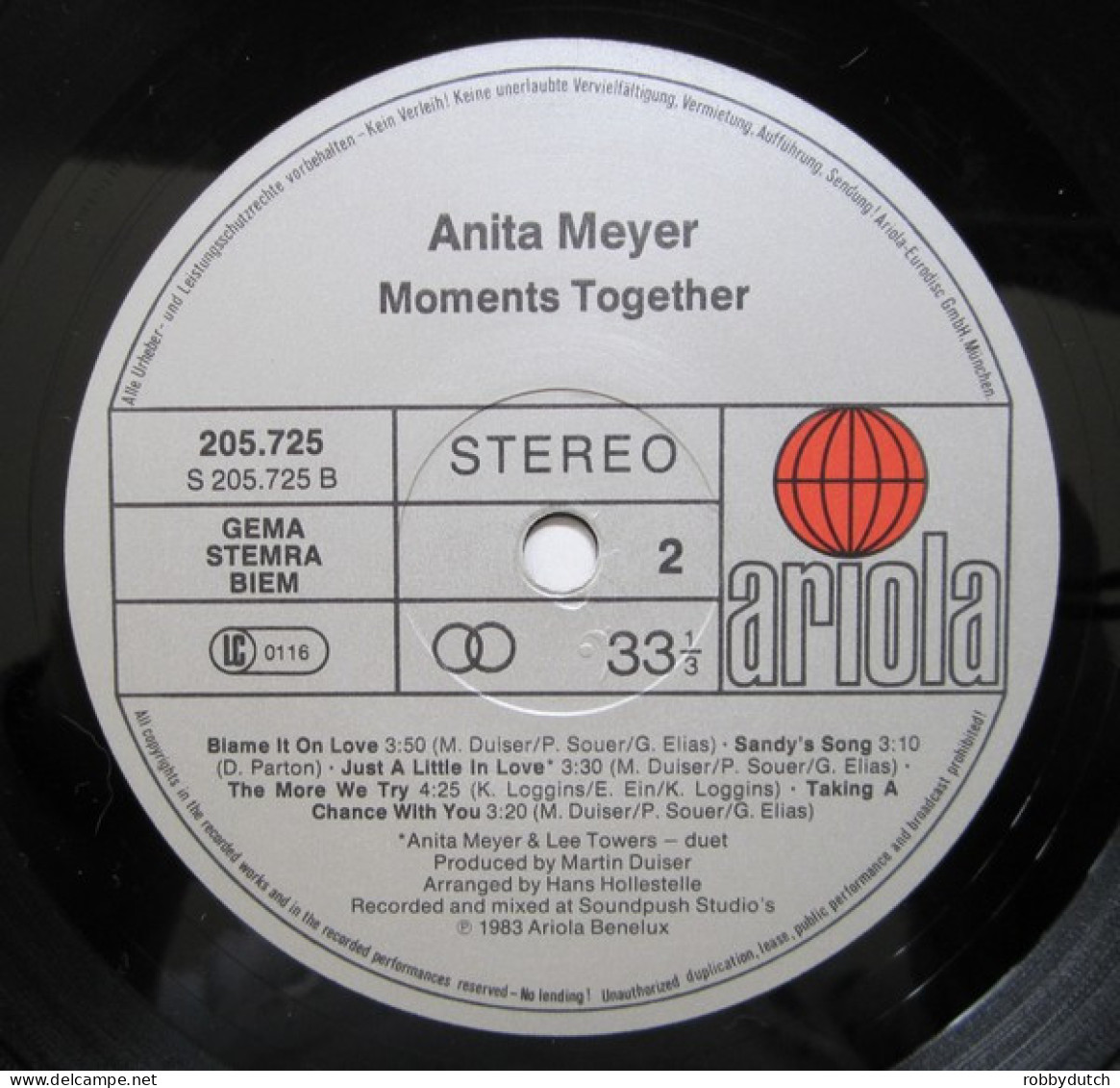 * LP *  ANITA MEYER - MOMENTS TOGETHER (Europe 1983 EX) - Disco, Pop